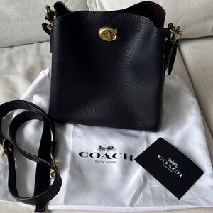 Coach Black Pebbled Leather Shoulder Bag
